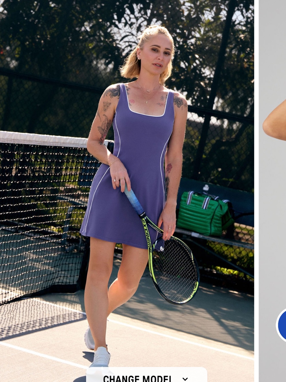 Fabletics Women's On The Go Classic Mini Dress Blue Dawn/Classic White Medium M - Picture 1 of 15